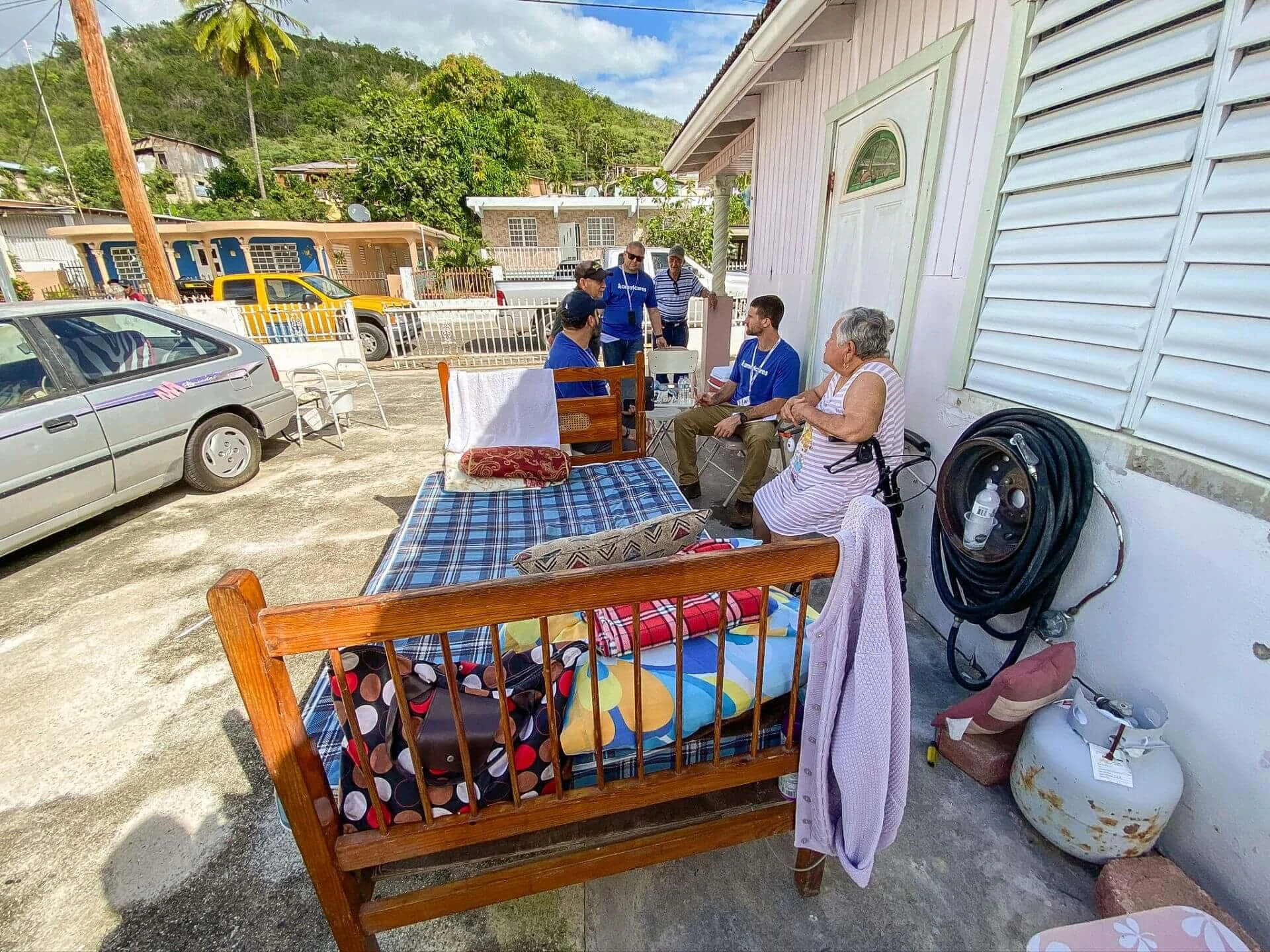 Residents sleeping outside in Guanica