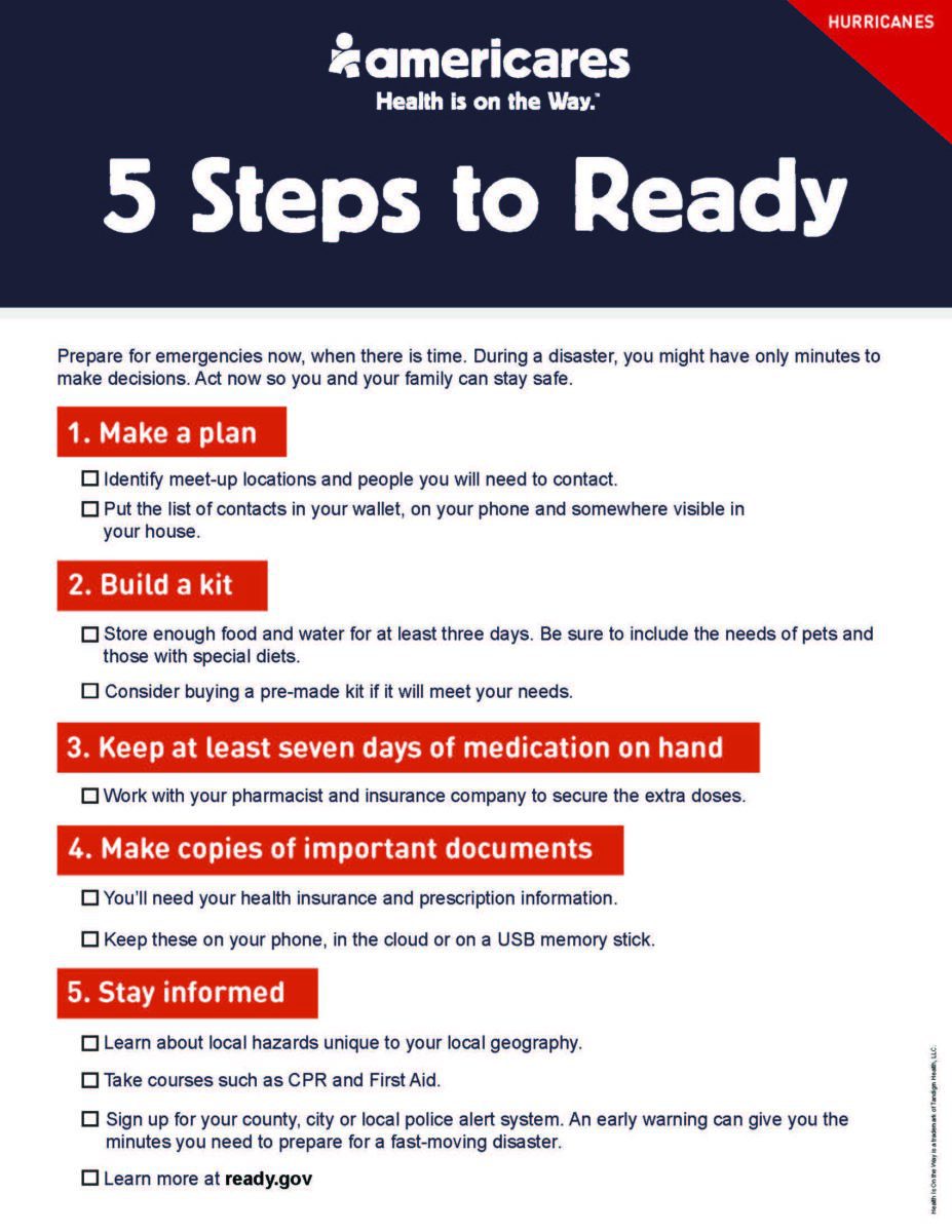 5 steps to Ready for Hurricanes - downloadable pdf