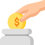hand dropping money into jar graphic