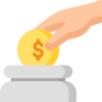 hand dropping money into jar graphic