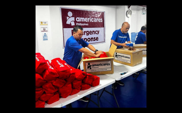 Americares Philippines staff in Manila prepare supplies for earthquake survivors in the Philippines on June 9, 2026. Photo courtesy of Americares.