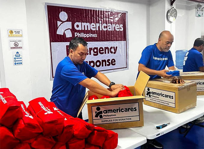 Americares Philippines staff in Manila prepare supplies for earthquake survivors in the Philippines on June 9, 2026. Photo courtesy of Americares.