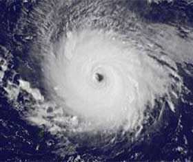 satellite photo of a hurricane 